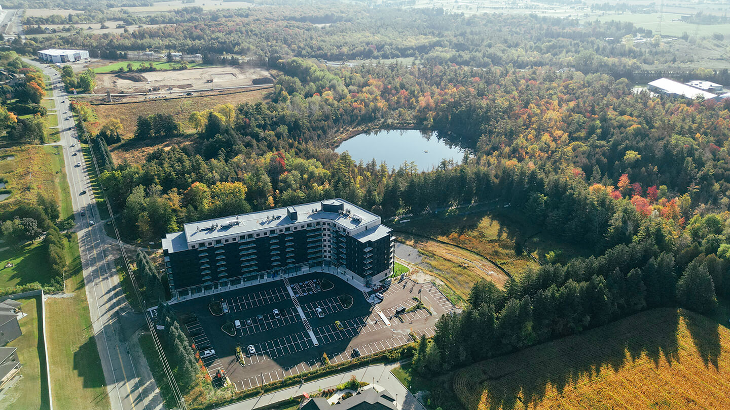 Aerial photograph of the Flats at Rainbow Lake